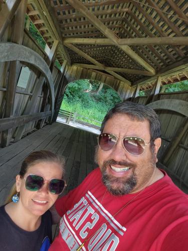 In covered bridge